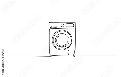 Modern front loading washing machine with digital display and clean lines in studio setting vector