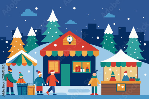 family in winter