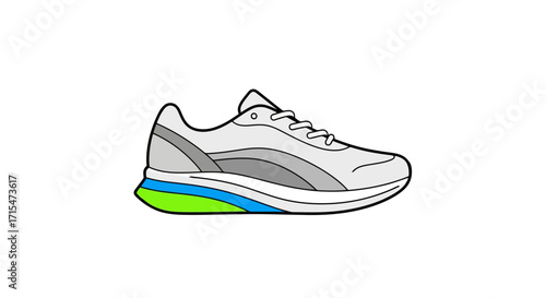 Isolated Athletic Shoe Vector Illustration for Sportswear Design and Fitness Promotion, Suitable for Advertising, Online Stores, and Active Lifestyle Content