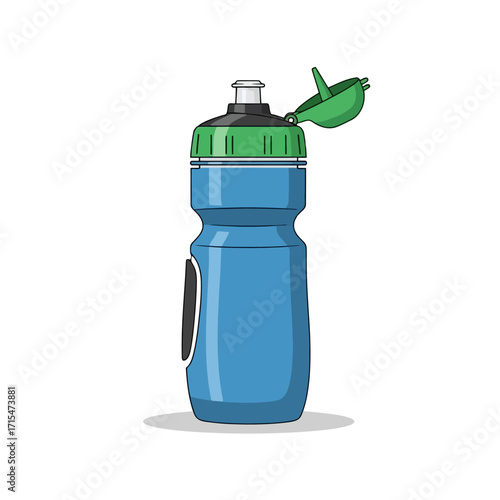 Isolated Blue Water Bottle Illustration for Fitness, Hydration, and Sports. Ideal for promoting healthy living, athletic events, or product design concepts.