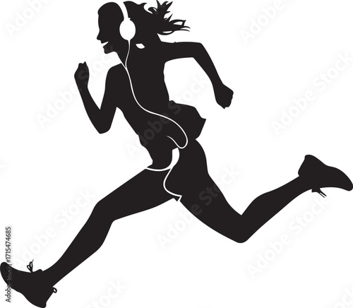 Silhouette of a Runner: A dynamic silhouette captures the energy of a runner.
