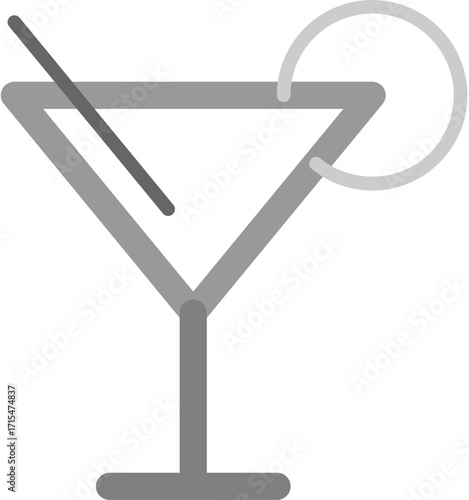 Iconic Cocktail Illustration: A minimalist illustration depicts a classic cocktail, perfect for adding a touch of sophistication to any design.