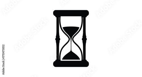 Simple black silhouette of an hourglass representing time and its passage