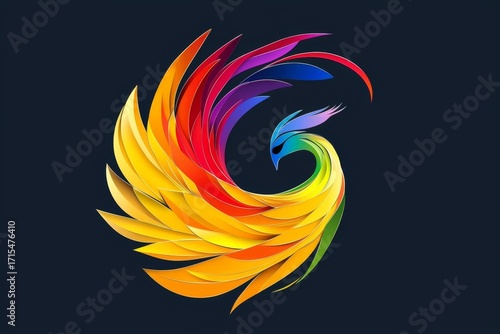 Vibrant colors and abstract shapes converge in this LGBT pride logo design.