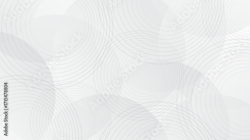 Abstract circle pattern gradient white and gray on background.