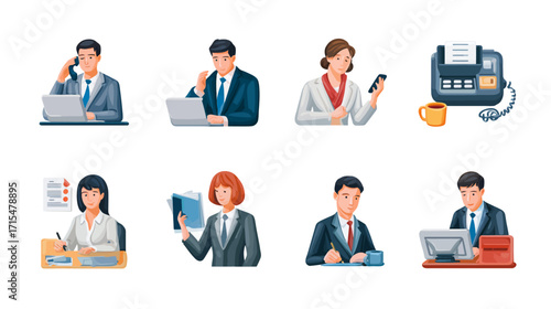 Business people working in office setting.