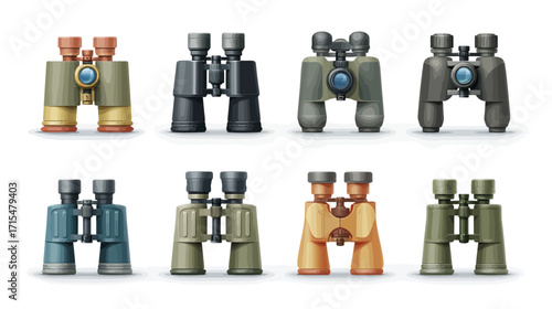 Collection of various binoculars.