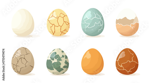 Collection of various eggshell textures and colors.