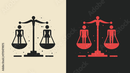 Gender Equality Balance Scale Icon.