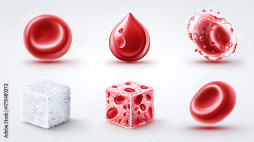 Microscopic view of blood cells and platelets.