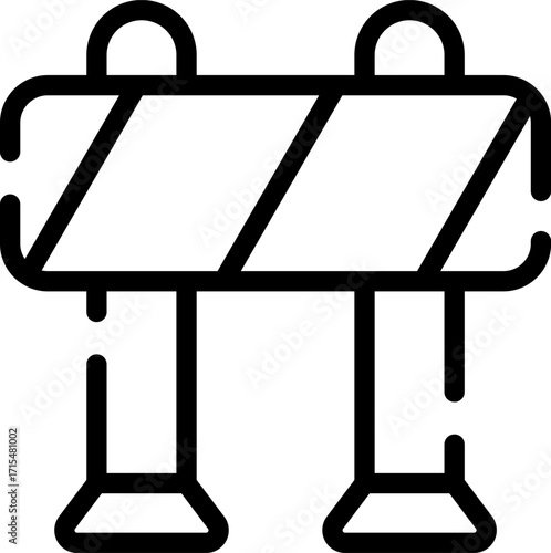 Minimalistic Rounded Modern Line Art Road building construction settings Icon