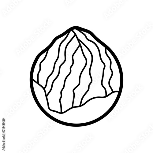 geology rock icon isolated on white