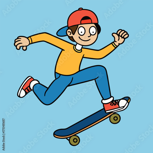 vector illustration of a skateboarder