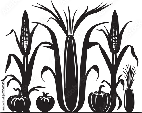 Lush corn growing vegetable farms producing seasonal harvest for local markets