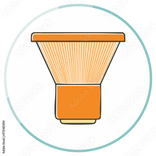 Orange Makeup Brush Vector Icon For Cosmetic Beauty Application