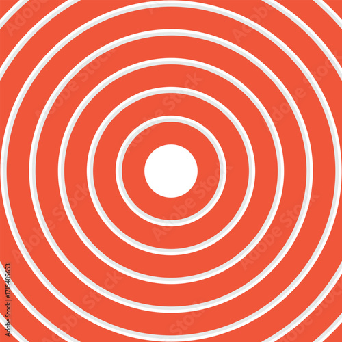 Athletics track background. Orange and white radial circle background pattern.
