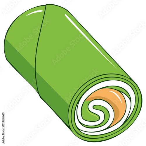 Vegetarian Fresh Spring Roll Illustration, Rice Paper Wrap, Healthy Vegan Food, Asian Appetizer, Cartoon Style Icon