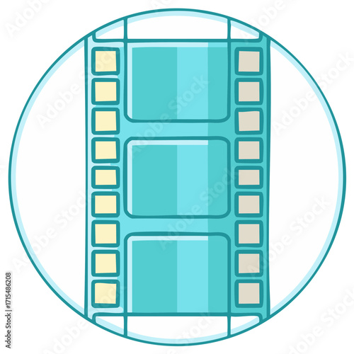 Cartoon Movie Film Strip Reel Isolated Icon Symbol Animation Media