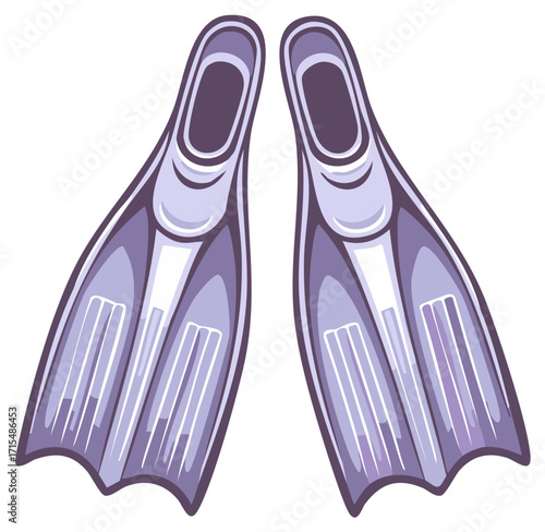 Purple Diving Fins Pair for Aquatic Sports and Underwater Exploration Icon