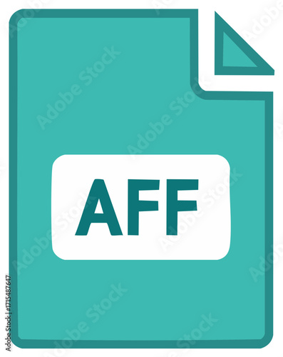 Teal document icon with rounded corners and 'AFF' text inside a white label