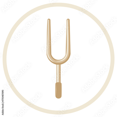 Minimalist tuning fork illustration for music, sound healing, and frequency concepts