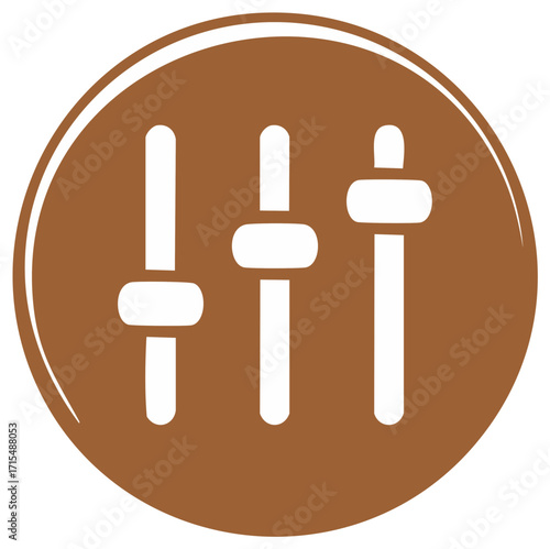 Audio Mixer Sliders Graphic Audio Levels Soundboard Controls Volume Regulators Round Icon