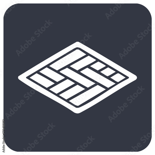 Decorative floor tile pattern design illustration graphic in white over dark background