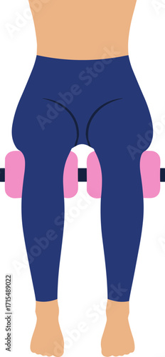 Flat Style Woman using Thigh Adductor Exercise Equipment Illustration