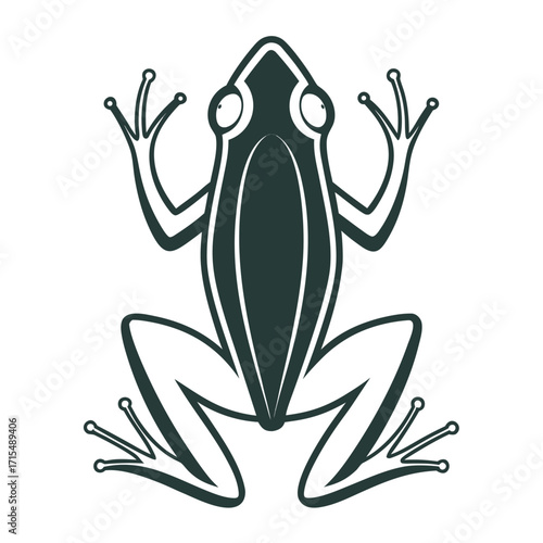 Stylized Frog Illustration Elegant Amphibian Design with Clean Lines Minimalist Aesthetic Reptilian Artwork Nature Inspired Art Black and White