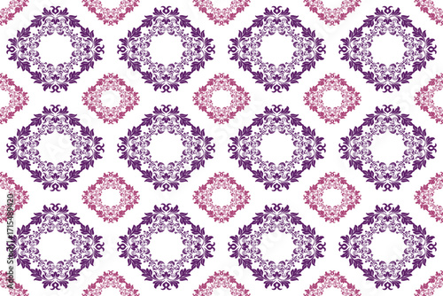Damask seamless pattern, seamless vector pattern, geometric pattern, motif, background, decorative pattern, wallpaper, art ornament, fabric, vintage. 