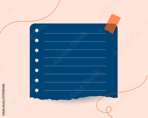 ripped  and empty notepad sheet template for business documents