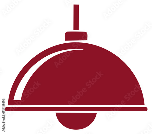 Overhead pendant light fixture graphic in maroon color
