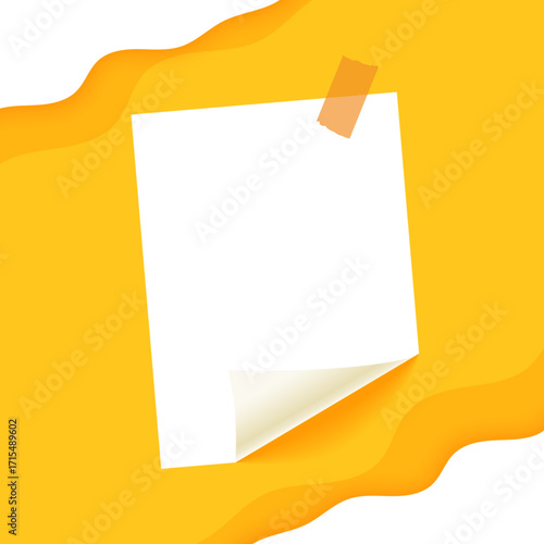 empty and curled notepad sheet template for student assignments