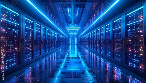 Wallpaper Mural Futuristic server room with advanced cooling and lighting systems Torontodigital.ca