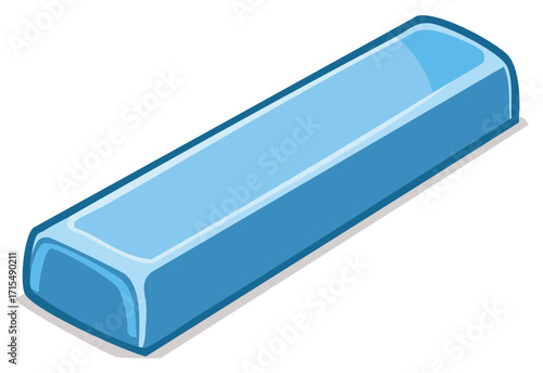 Illustrated blue bar object with rounded corners and light reflections