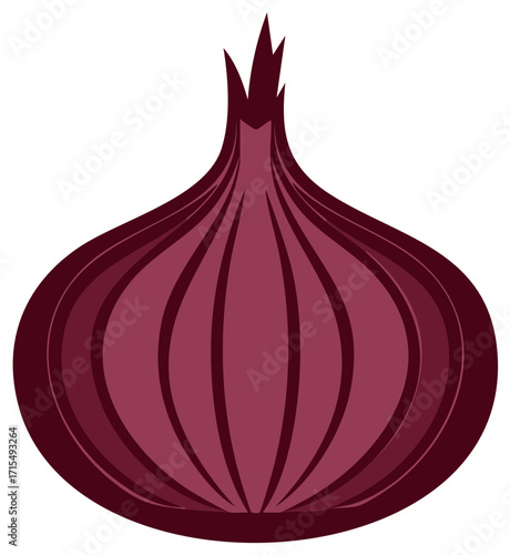 Red onion illustration isolated
