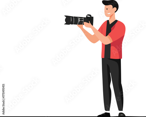 Flat style photographer illustration