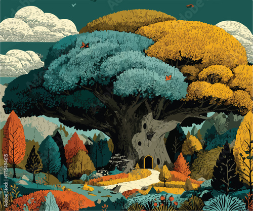 Colorful Surreal Dream Fantasy Forest