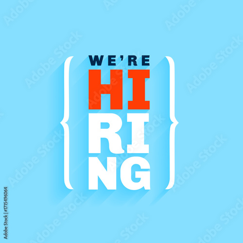 we are hiring announcement poster in modern style