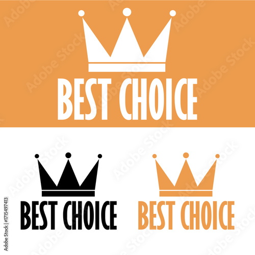 Best choice crown logo design for quality product Vector
