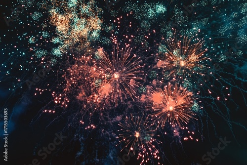 Wallpaper Mural Colorful fireworks exploding in the night sky, creating vibrant patterns of light and sparks. Torontodigital.ca