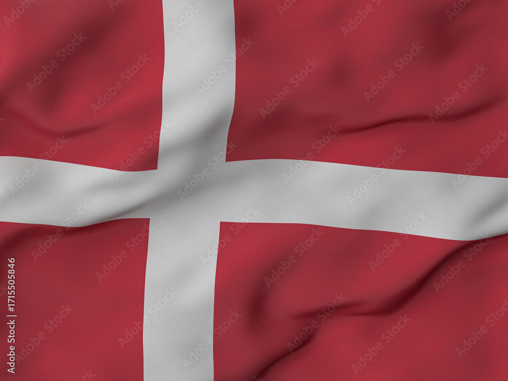 Fototapeta premium Wrinkled fabric Denmark flag