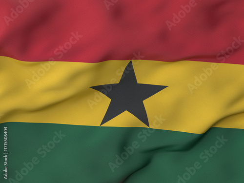 Wrinkled fabric Ghana flag