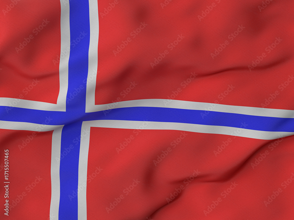 Fototapeta premium Wrinkled fabric Norway flag