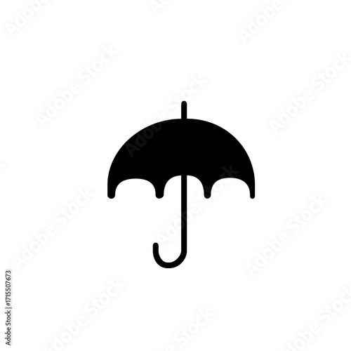 black umbrella isolated on white background