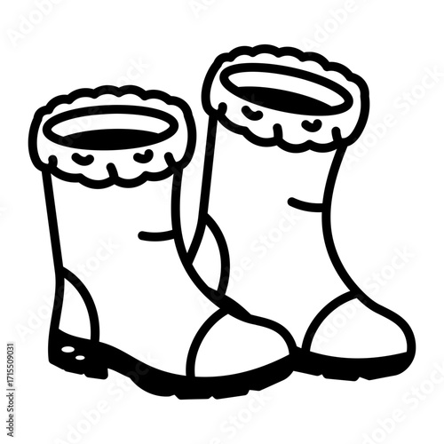 A drawing style icon showing shoes
