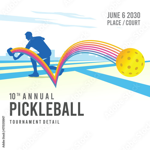Great editable vector illustration of pickleball player with graphic movement as accent best for your digital design and print	