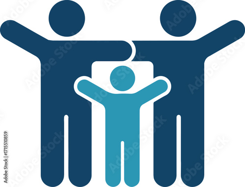 Vector art of family support logo featuring three stylized figures