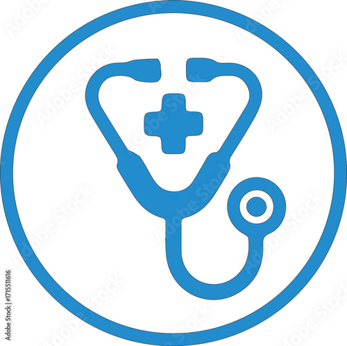 Vector art of stethoscope logo, symbolizing healthcare and medical assistance