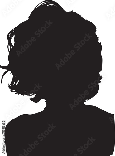 A minimalist silhouette of a person with short, tousled hair, creating a sense of quiet introspection and mystery.